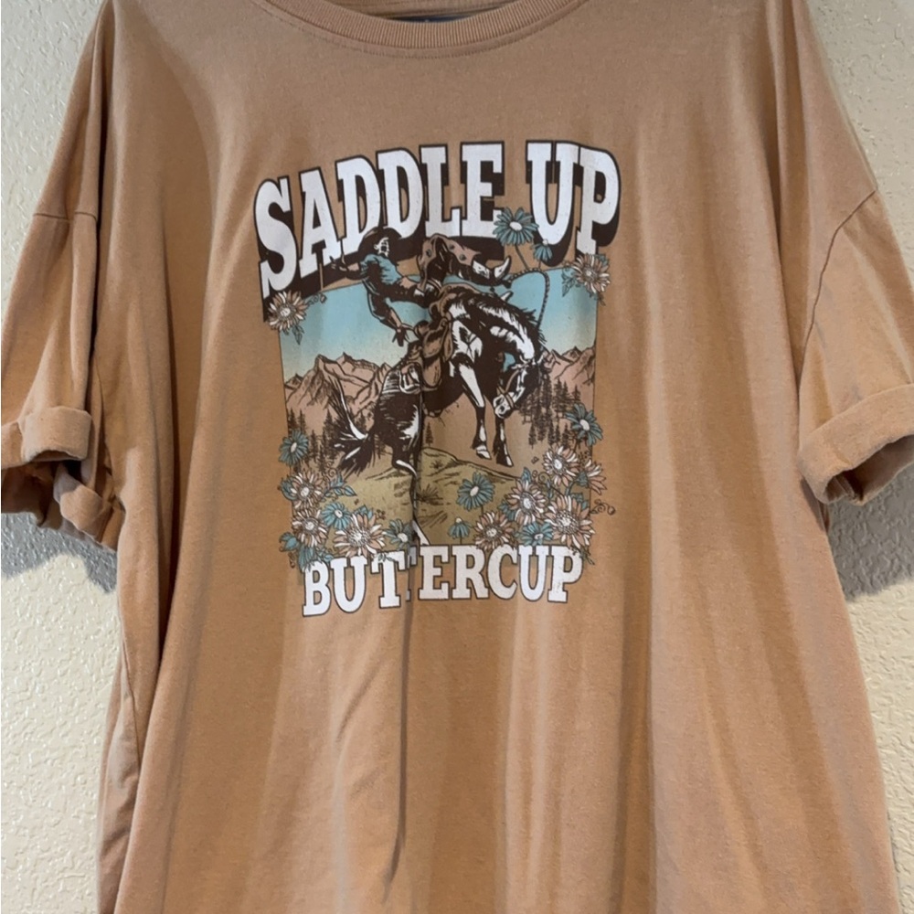 Maurices Tan Graphic Tee - Saddle Up Buttercup